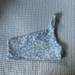 Skatie Blue and White Bikini Top